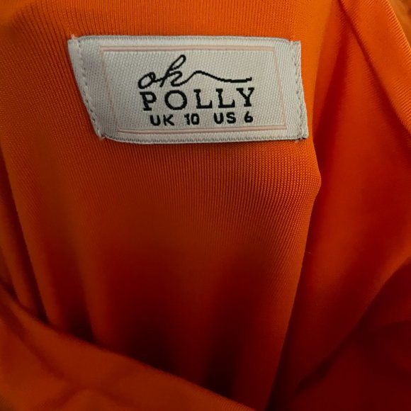 In The Clear Ruched Bodycon Mini Dress in Bright Orange - Size 6 - Picture 4 of 4